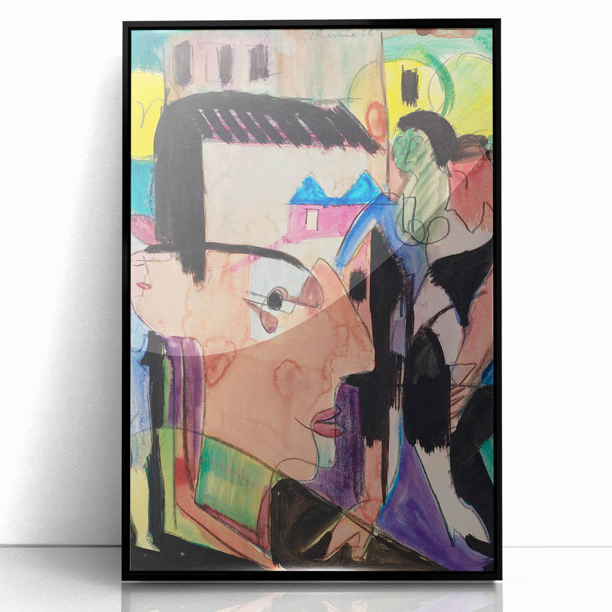 Expressionist Art - Vibrant Self-Portrait in Abstract Style