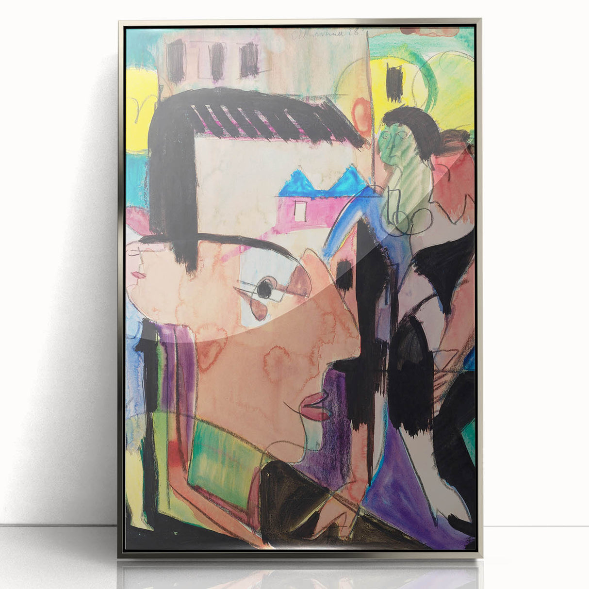 Expressionist Art - Vibrant Self-Portrait in Abstract Style