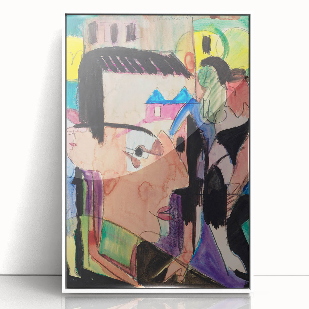 Expressionist Art - Vibrant Self-Portrait in Abstract Style