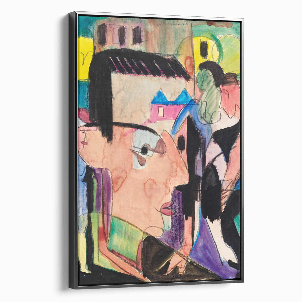 Expressionist Art - Vibrant Self-Portrait in Abstract Style