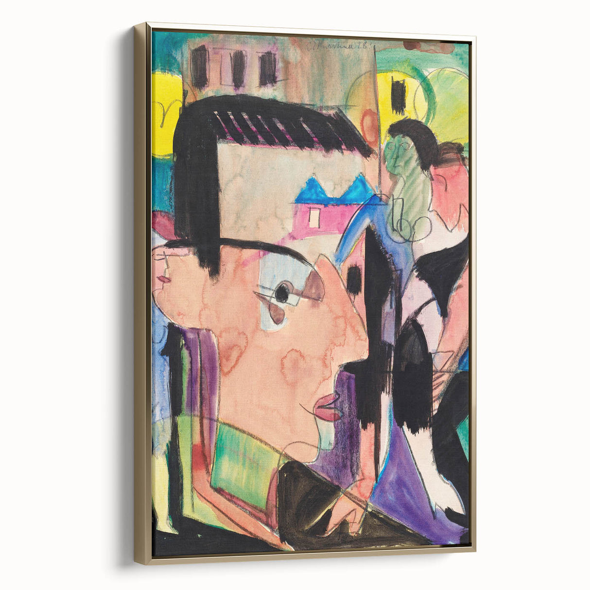 Expressionist Art - Vibrant Self-Portrait in Abstract Style