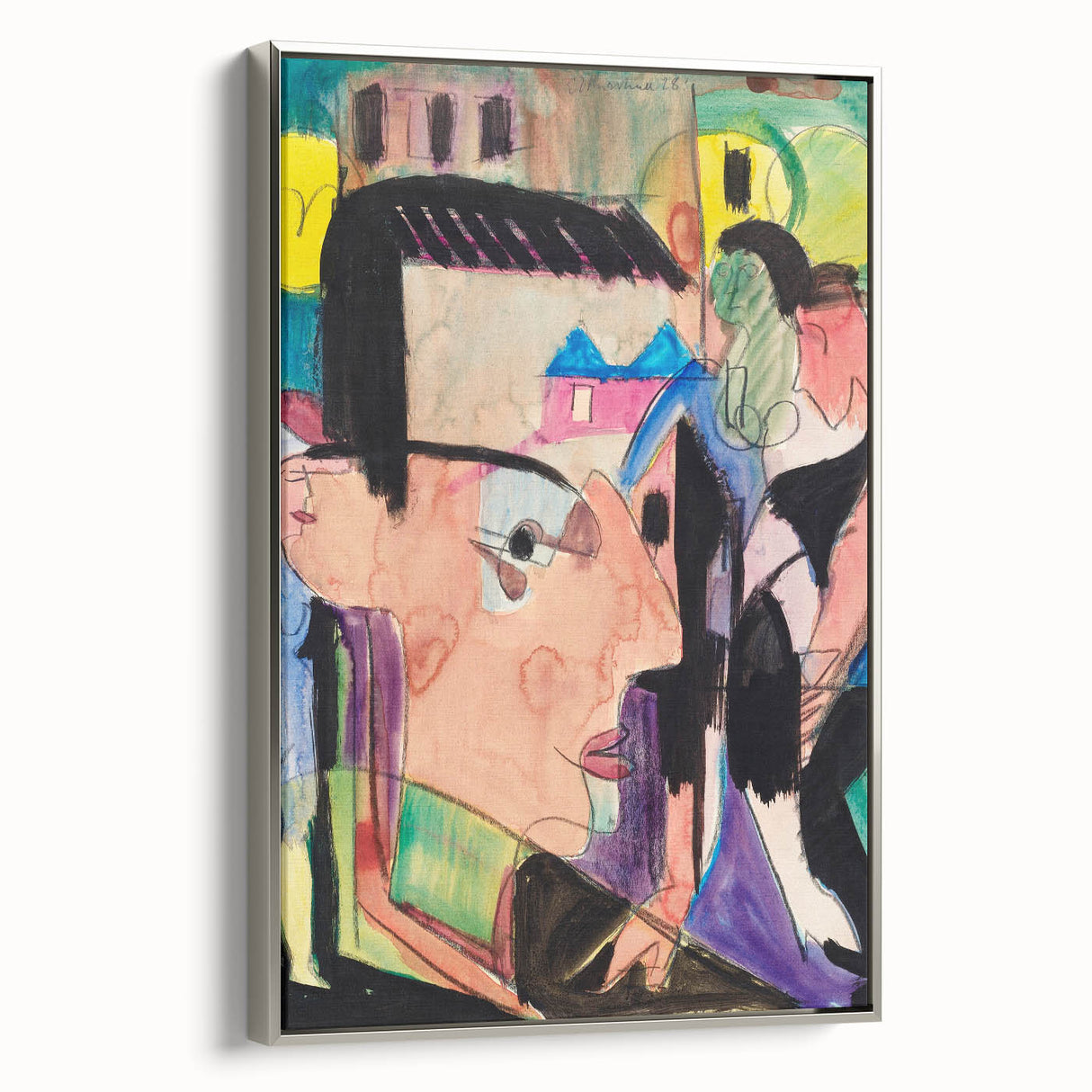 Expressionist Art - Vibrant Self-Portrait in Abstract Style