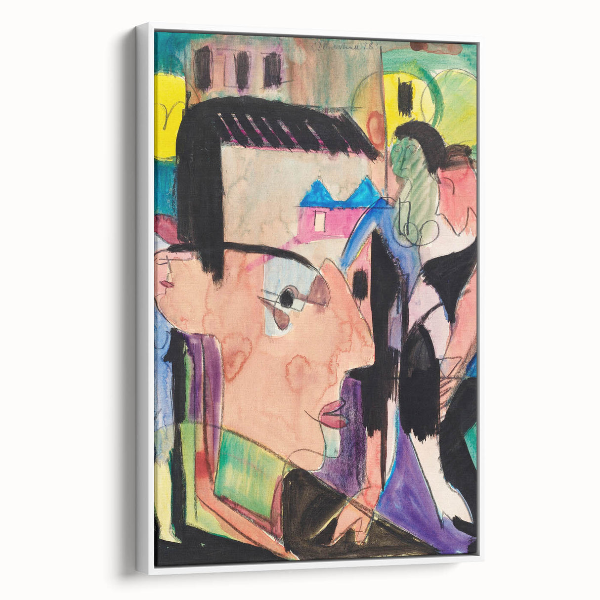 Expressionist Art - Vibrant Self-Portrait in Abstract Style