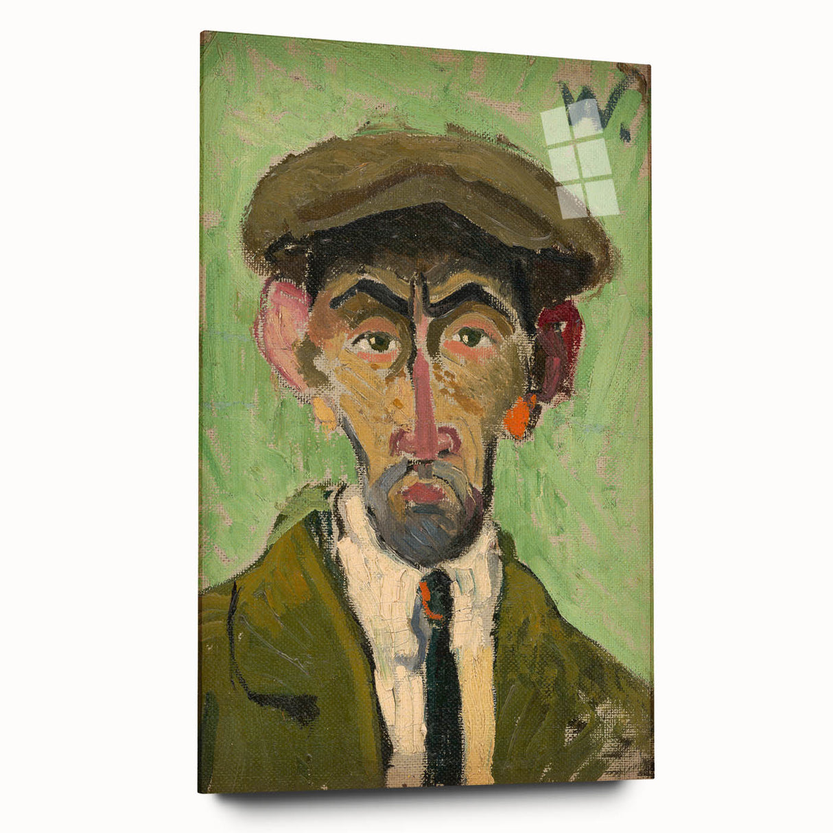 Expressionist Art - Bold Self-Portrait with Green Tones