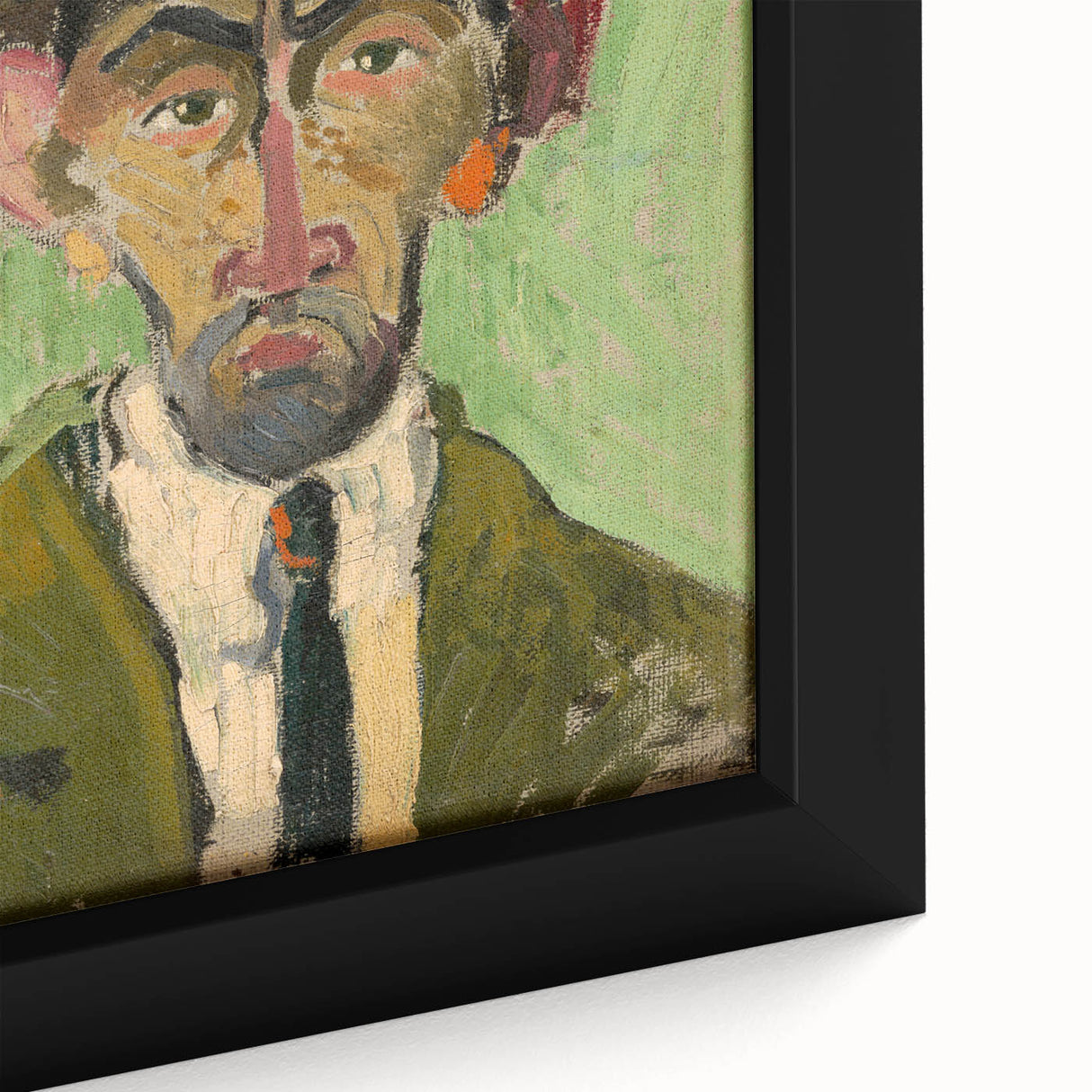 Expressionist Art - Bold Self-Portrait with Green Tones