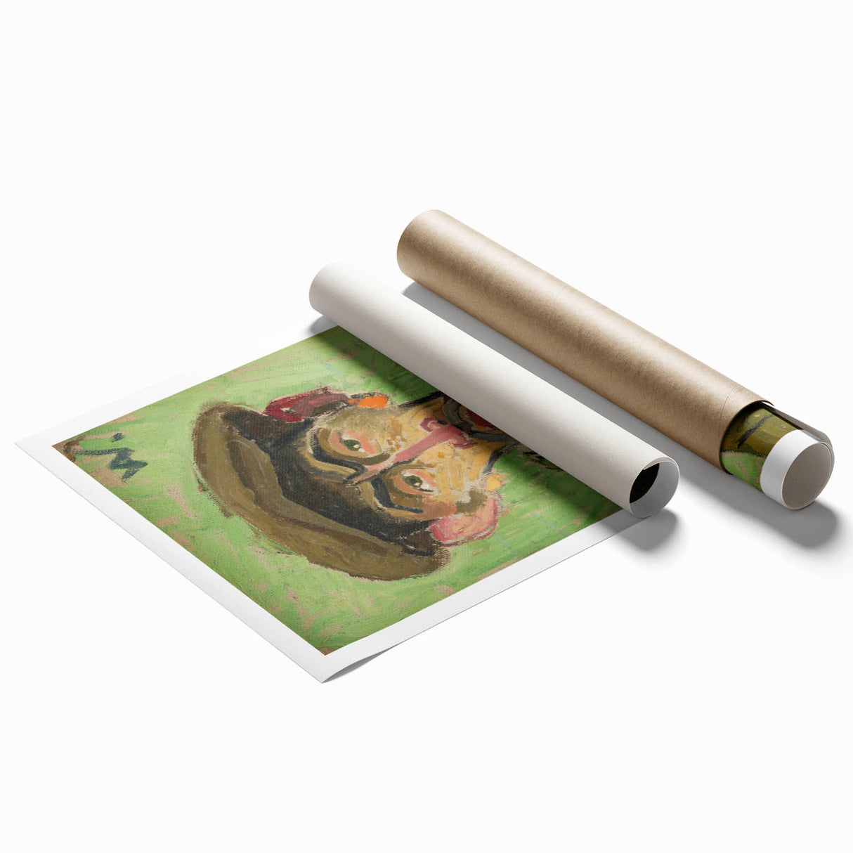 Expressionist Art - Bold Self-Portrait with Green Tones