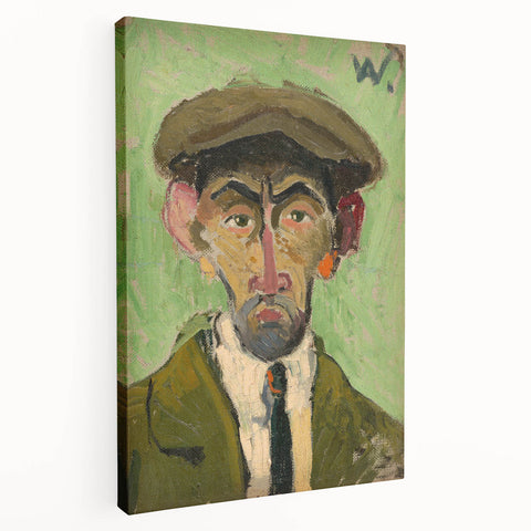 Expressionist Art - Bold Self-Portrait with Green Tones