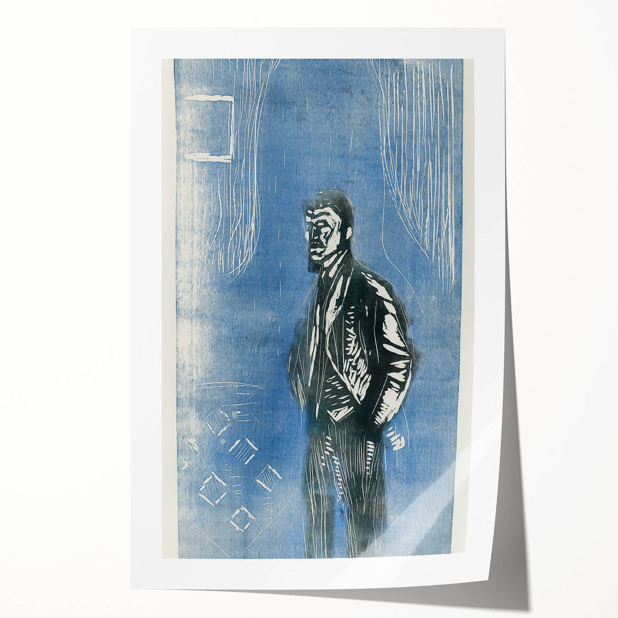 Expressionist Art - Self-Portrait in Moonlight