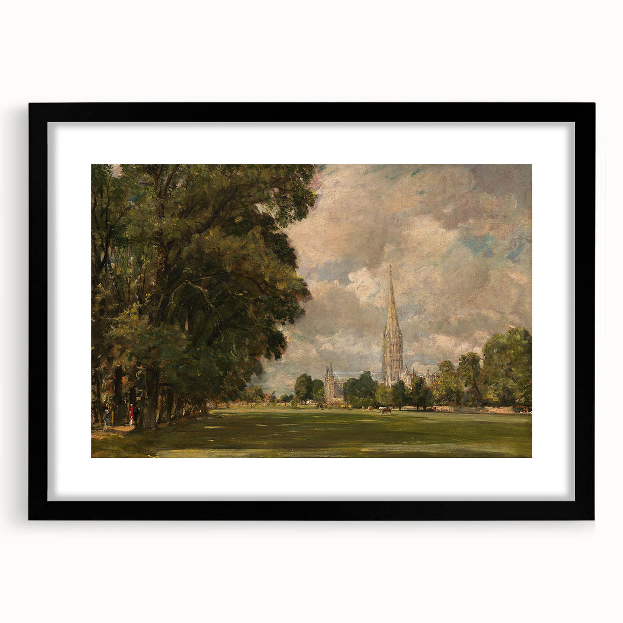 Romanticism Art: Salisbury Cathedral - Classic Landscape by John Constable