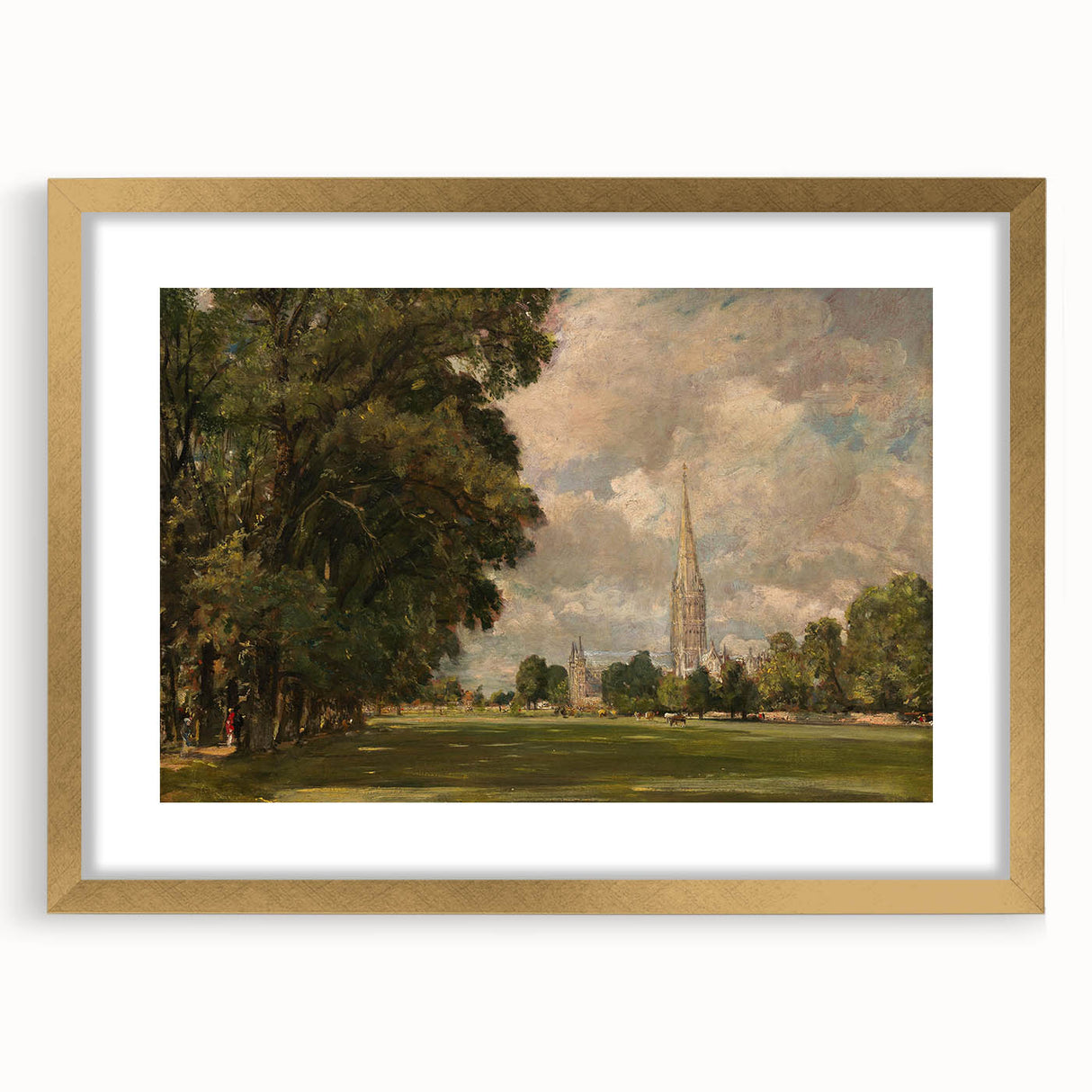 Romanticism Art: Salisbury Cathedral - Classic Landscape by John Constable