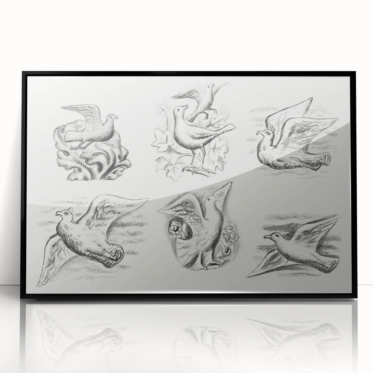 Expressionism Wall Art - Seven Pigeons by Leo Gestel