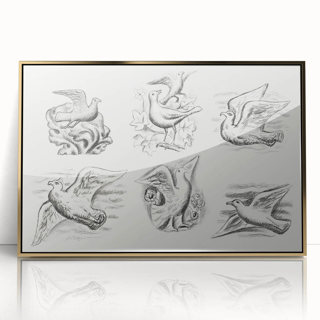 Expressionism Wall Art - Seven Pigeons by Leo Gestel