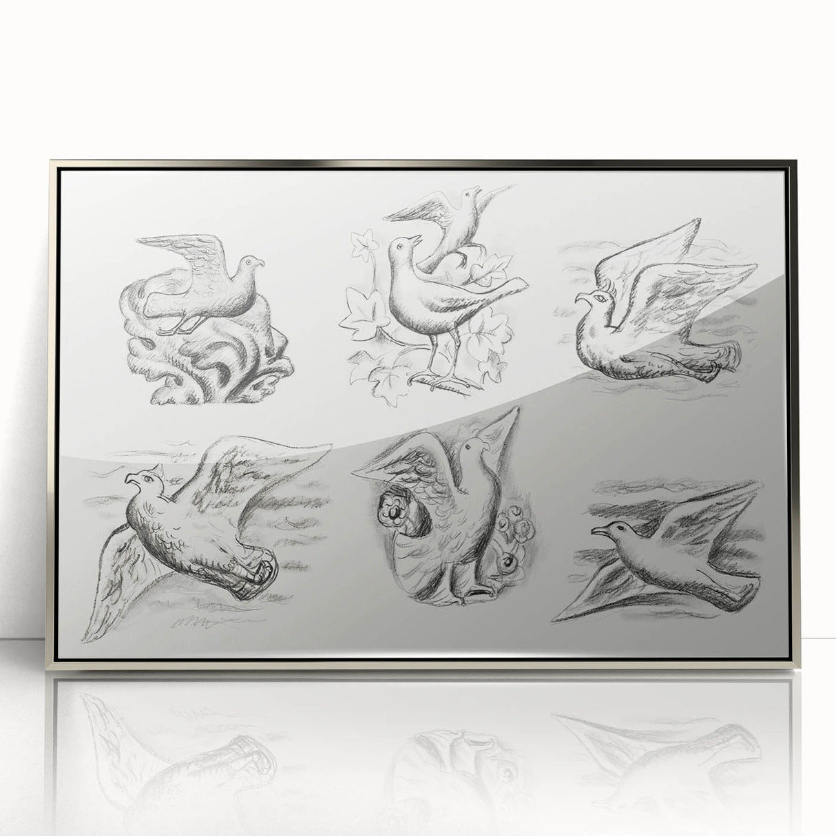 Expressionism Wall Art - Seven Pigeons by Leo Gestel