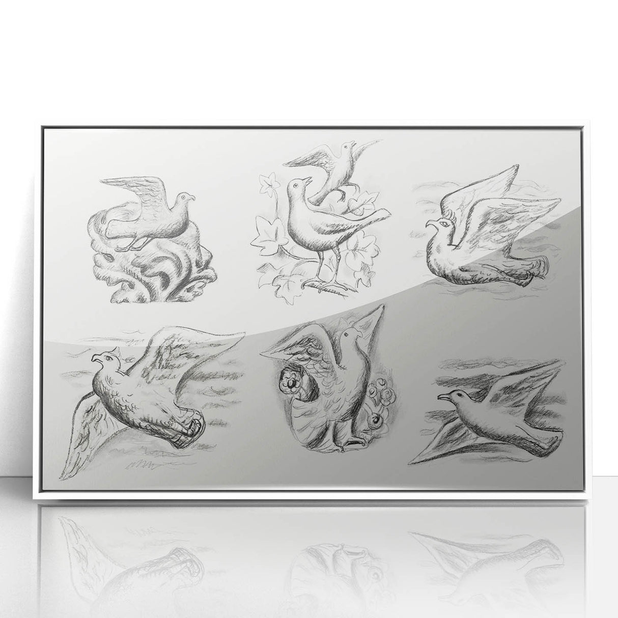 Expressionism Wall Art - Seven Pigeons by Leo Gestel