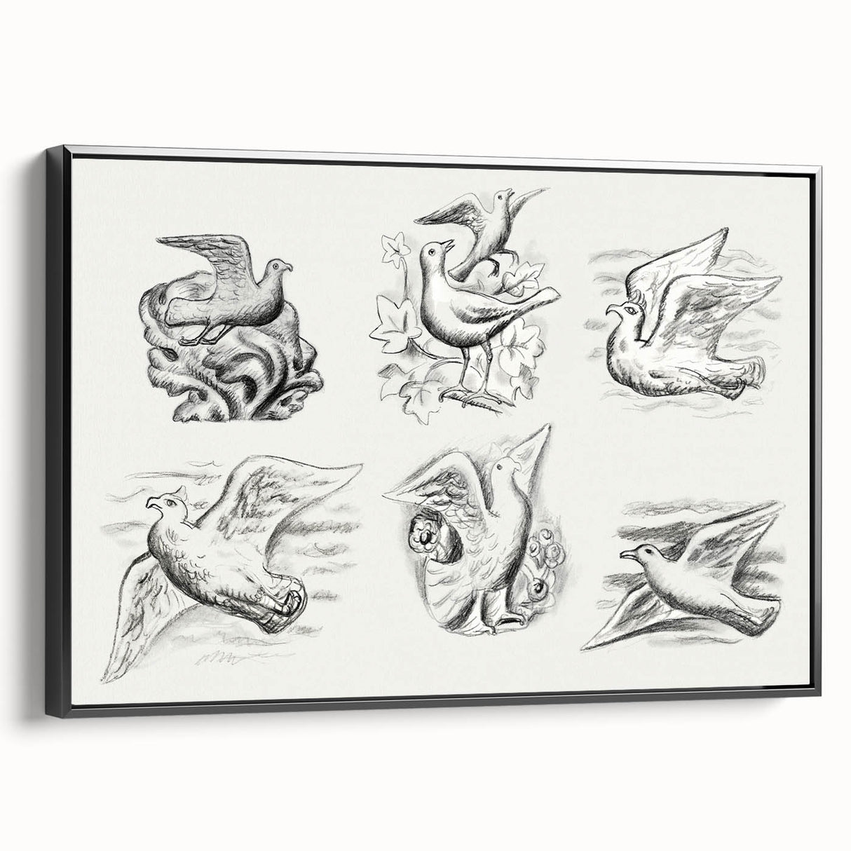 Expressionism Wall Art - Seven Pigeons by Leo Gestel