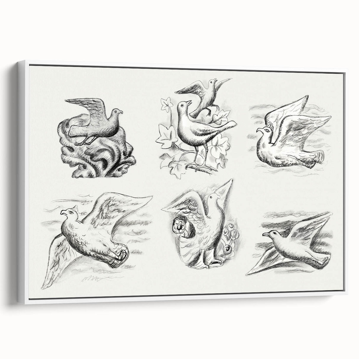 Expressionism Wall Art - Seven Pigeons by Leo Gestel