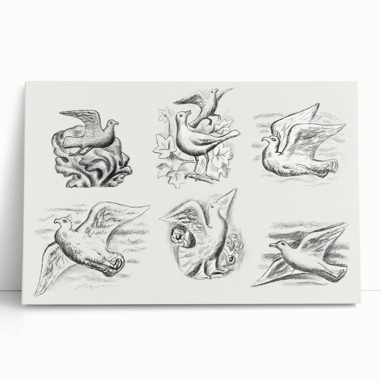 Expressionism Wall Art - Seven Pigeons by Leo Gestel