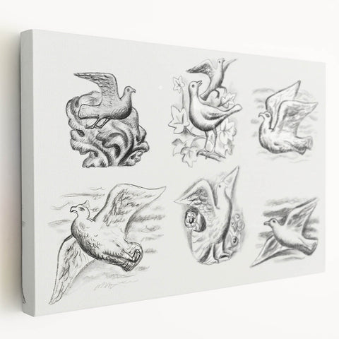 Expressionism Wall Art - Seven Pigeons by Leo Gestel