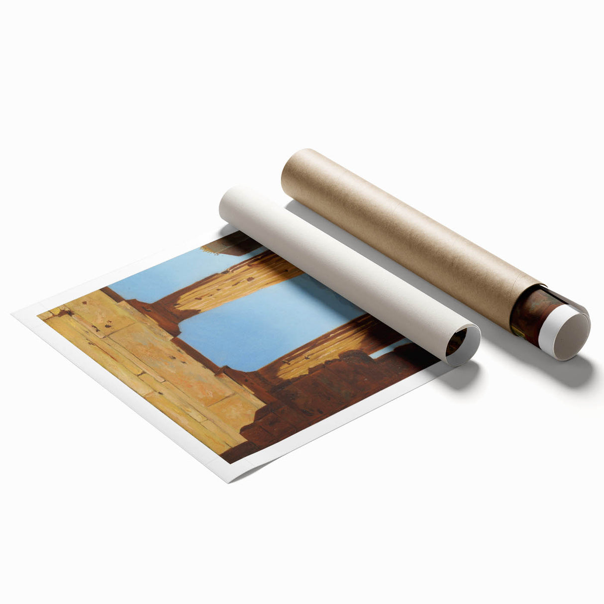 Romanticism Art: Temple of Neptune at Paestum - Historic Landscape Print