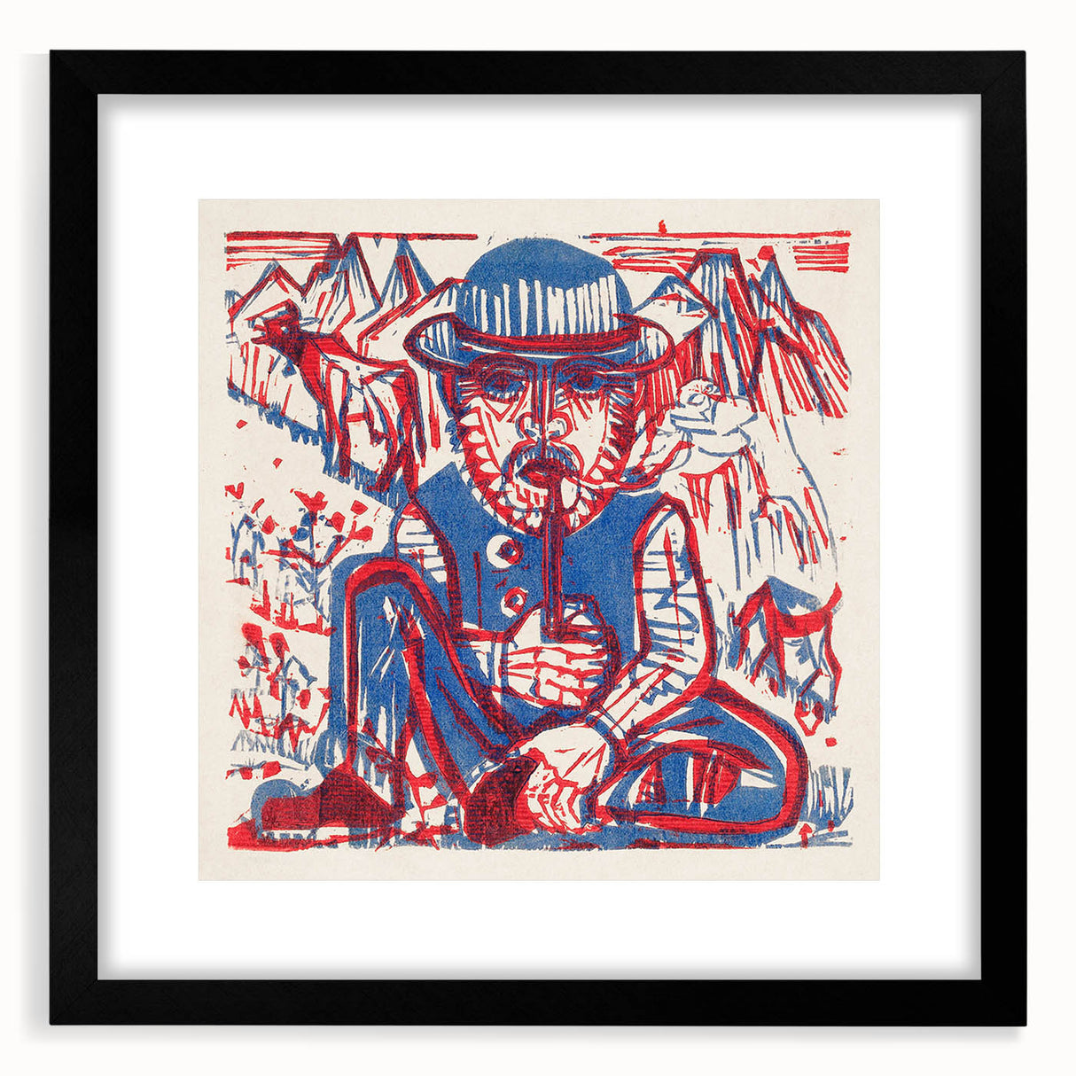 Expressionist Art - Smoking Peasant by Ernst Ludwig Kirchner