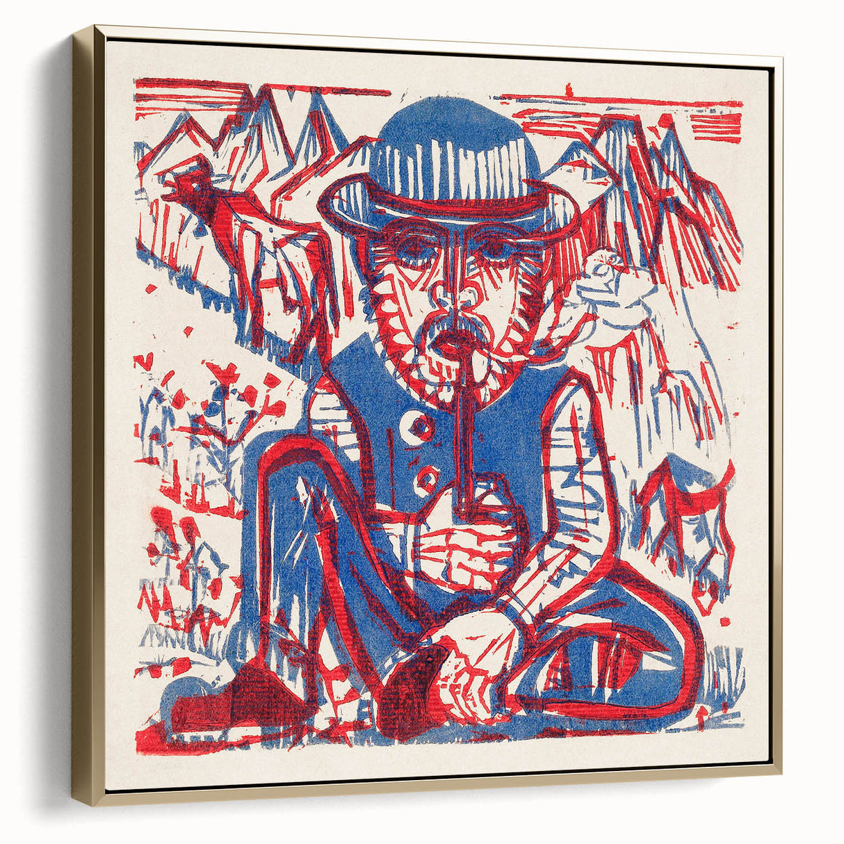 Expressionist Art - Smoking Peasant by Ernst Ludwig Kirchner