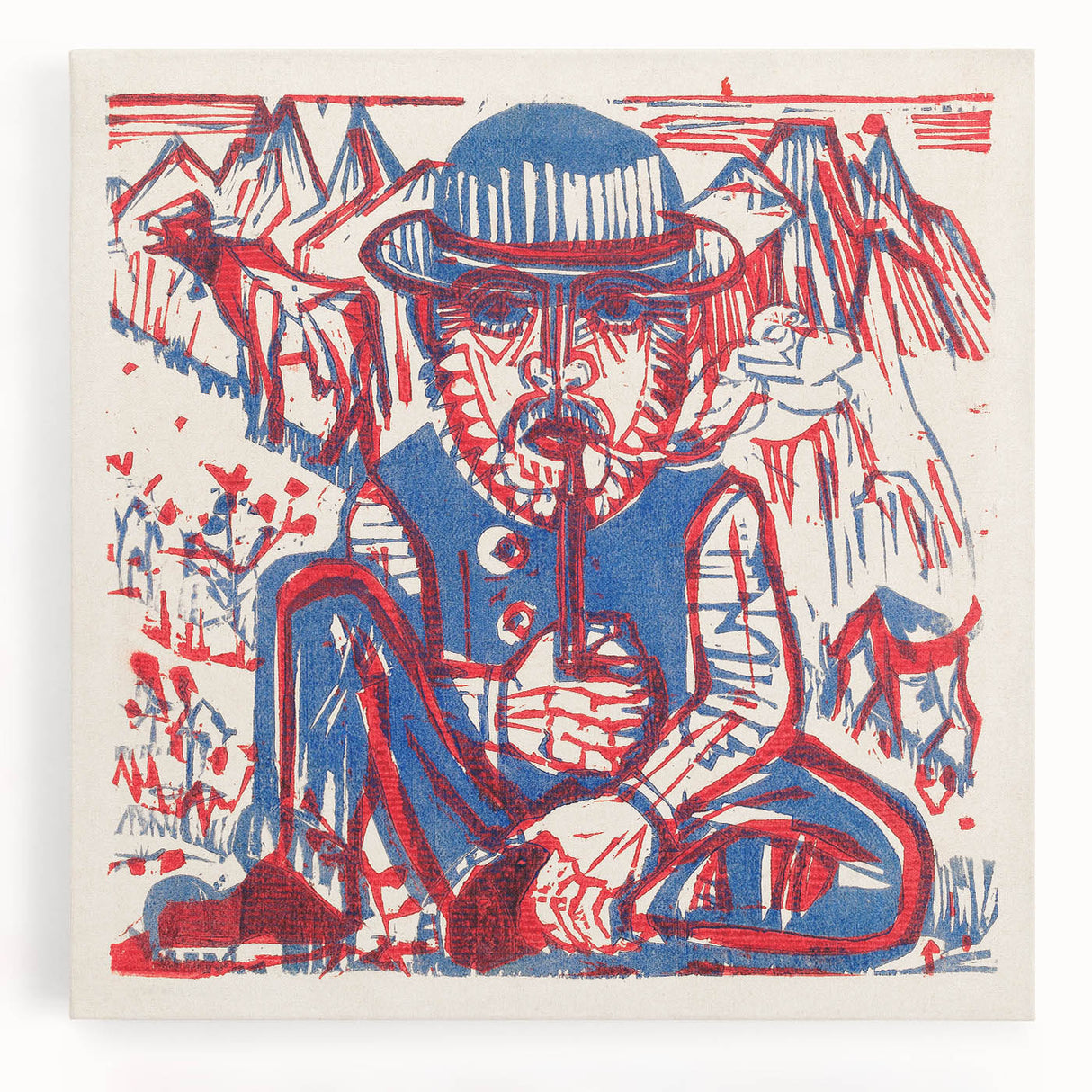 Expressionist Art - Smoking Peasant by Ernst Ludwig Kirchner