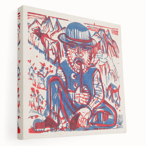 Expressionist Art - Smoking Peasant by Ernst Ludwig Kirchner