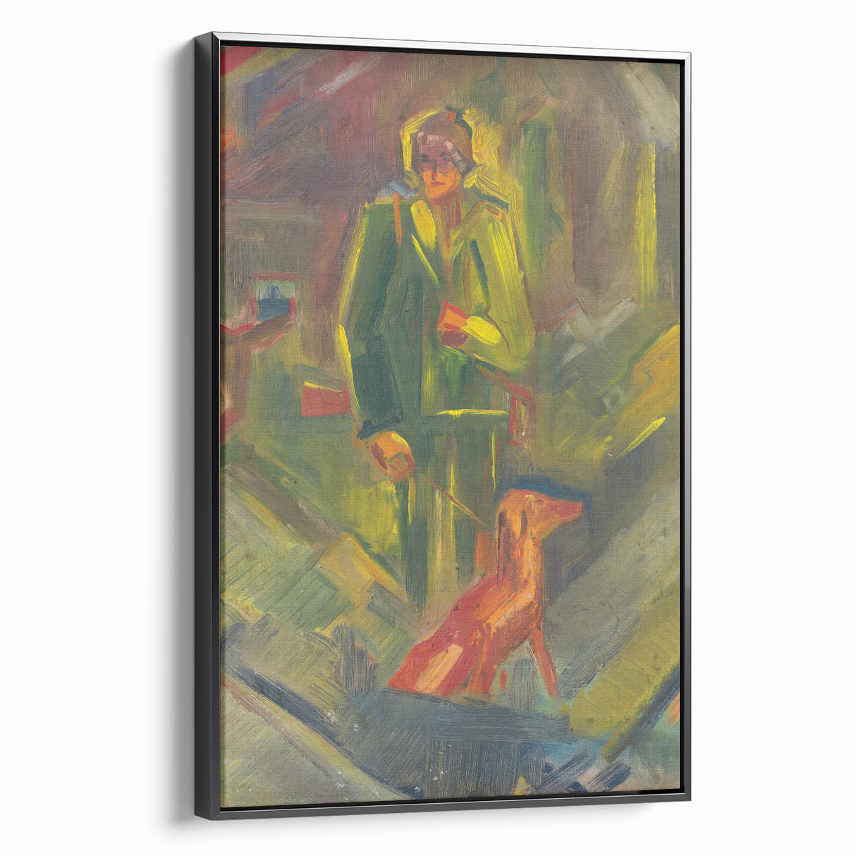 Expressionist Art - Standing Hunter with a Dog by Arnold Peter Weisz-Kubínčan