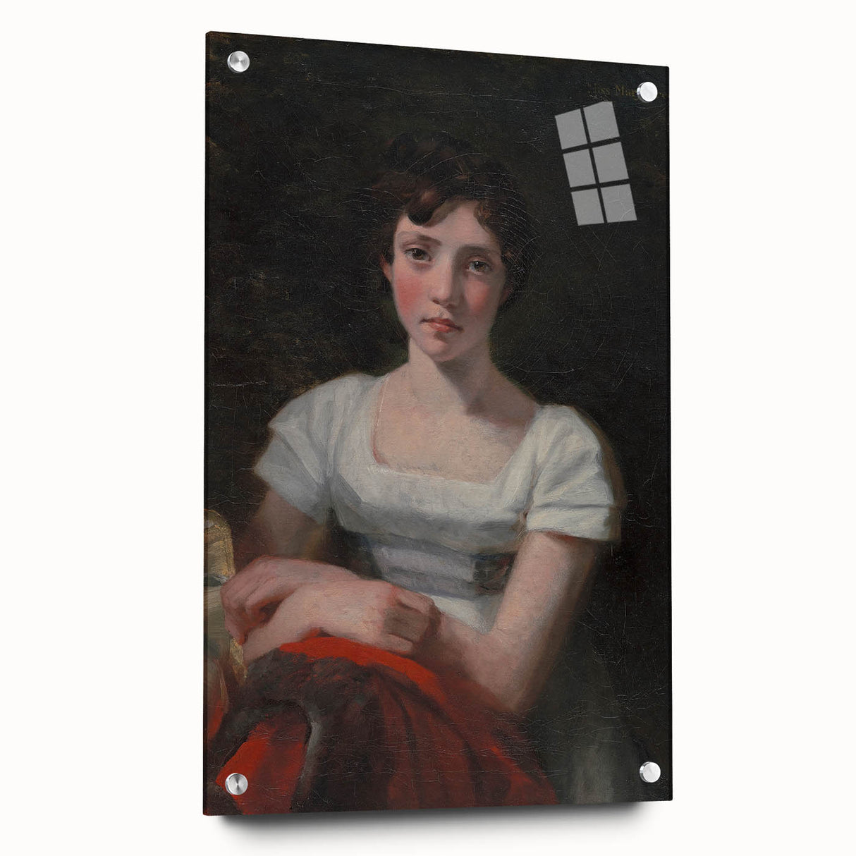 Romanticism Art - Portrait of Mary Freer on Historical Canvas