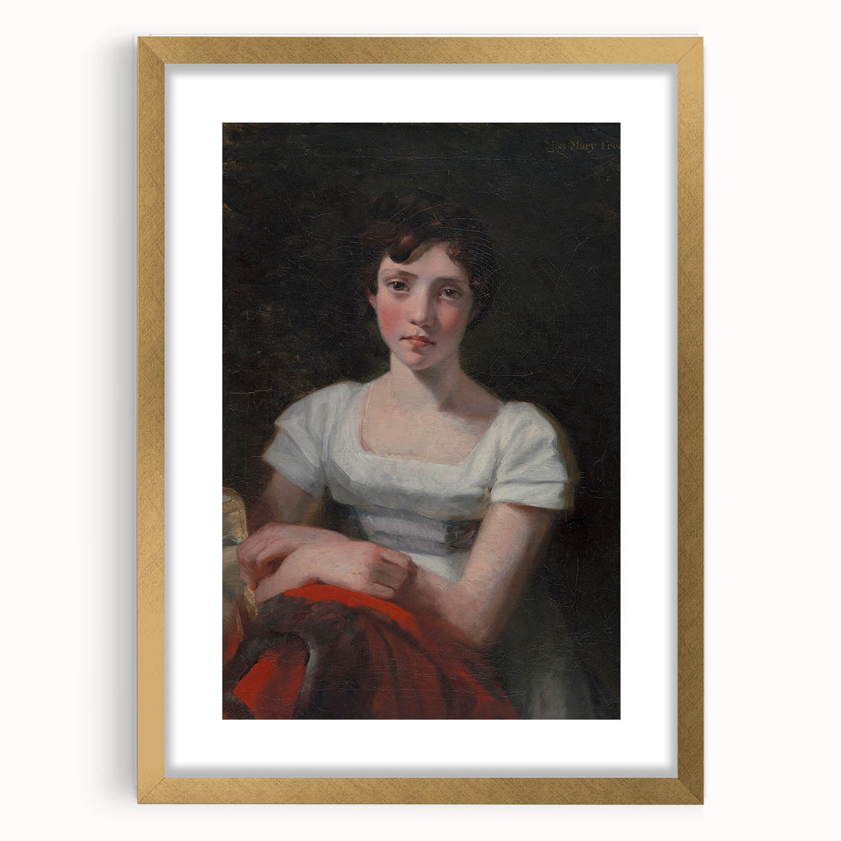 Romanticism Art - Portrait of Mary Freer on Historical Canvas
