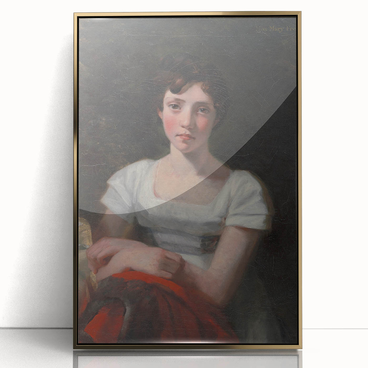 Romanticism Art - Portrait of Mary Freer on Historical Canvas