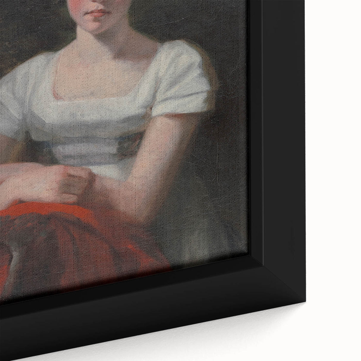 Romanticism Art - Portrait of Mary Freer on Historical Canvas