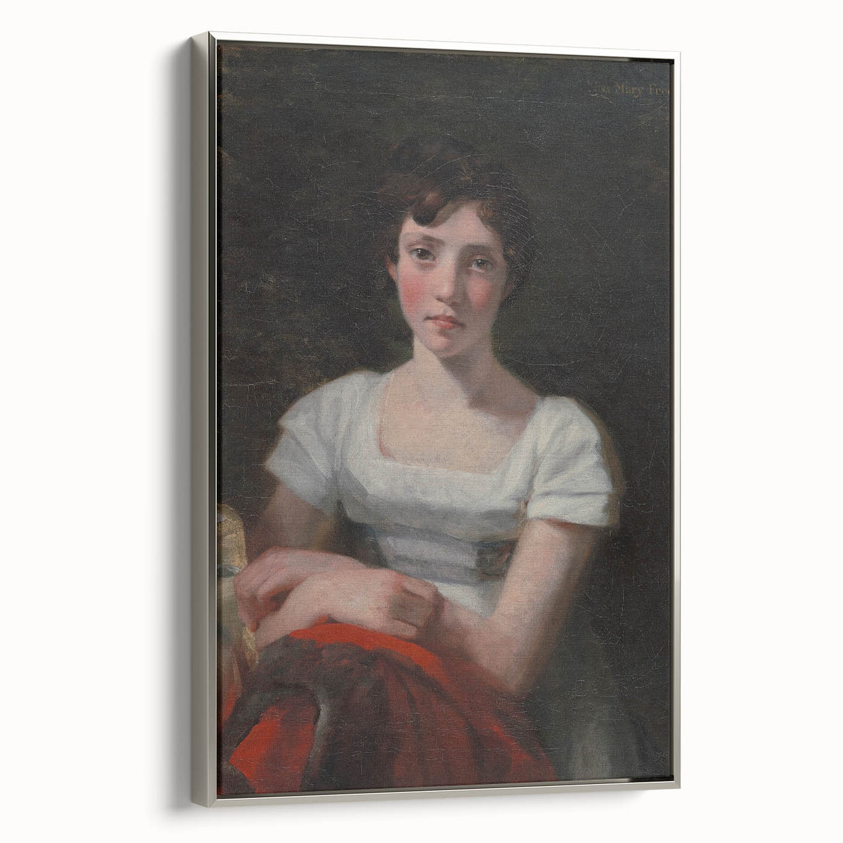 Romanticism Art - Portrait of Mary Freer on Historical Canvas