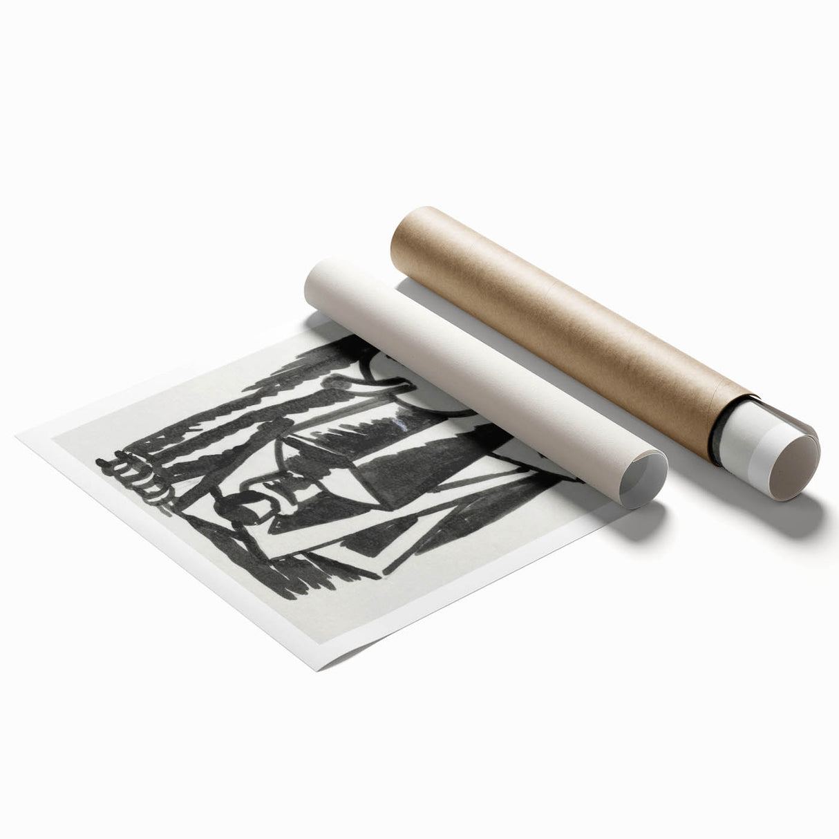 Abstract Expressionism: Still Life with Apple, Pipe, and Bottle Artwork