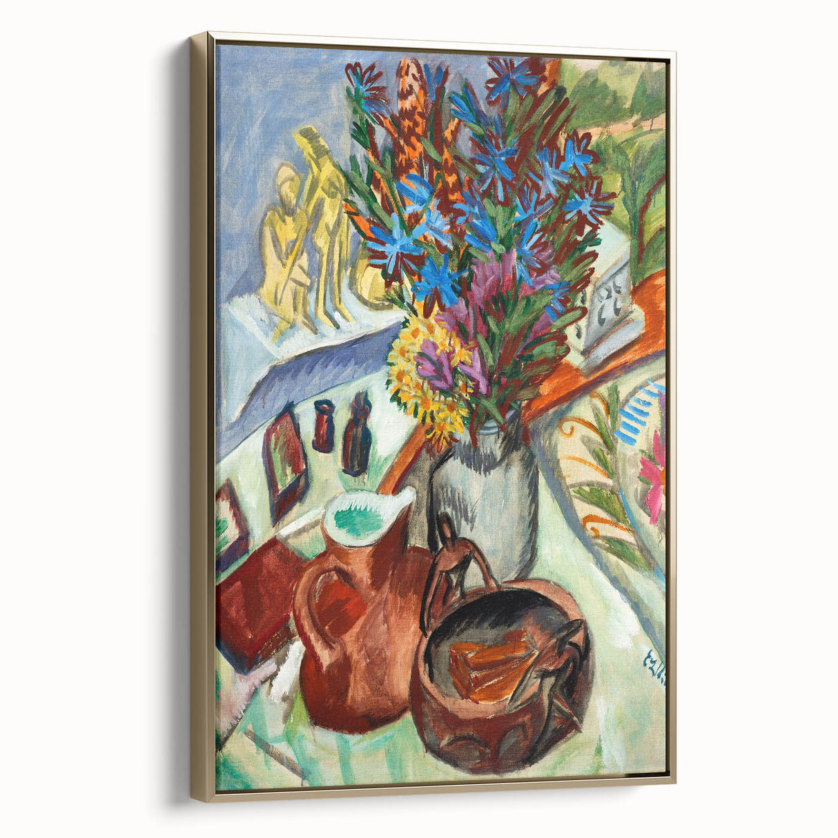 Expressionist Art: Still Life with Jug and African Bowl by Kirchner