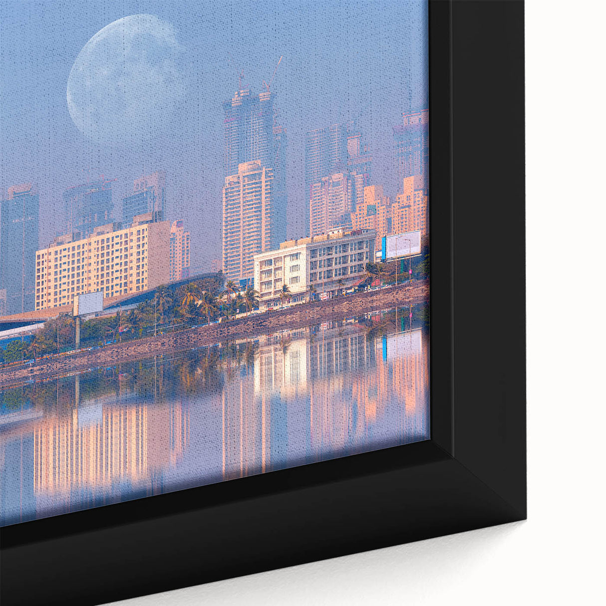 Framed canvas featuring a vintage-style landscape of an Indian scenery in muted earth tones, ideal for bedroom wall art.