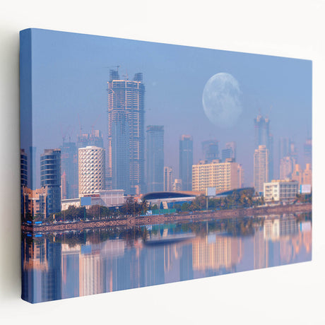 Large canvas print of a serene Indian landscape in muted earth tones, ideal for kitchen wall art.