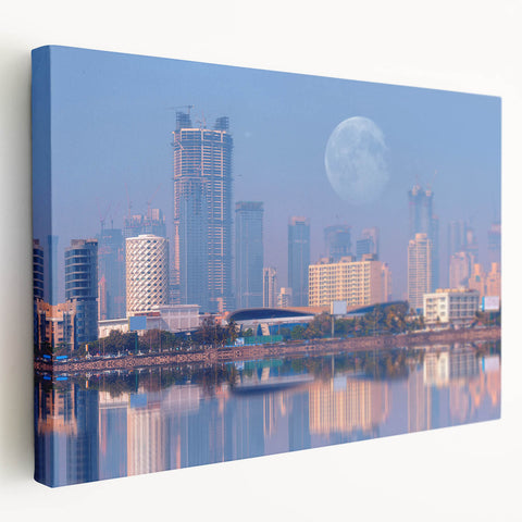 Large canvas print of a serene Indian landscape in muted earth tones, ideal for kitchen wall art.