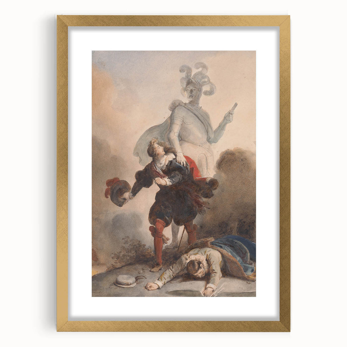 Romanticism Art - Don Juan and the Commander’s Statue by Fragonard