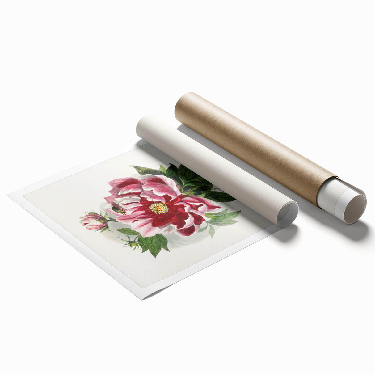 Romanticism Art - Peony Flower Painting on Canvas