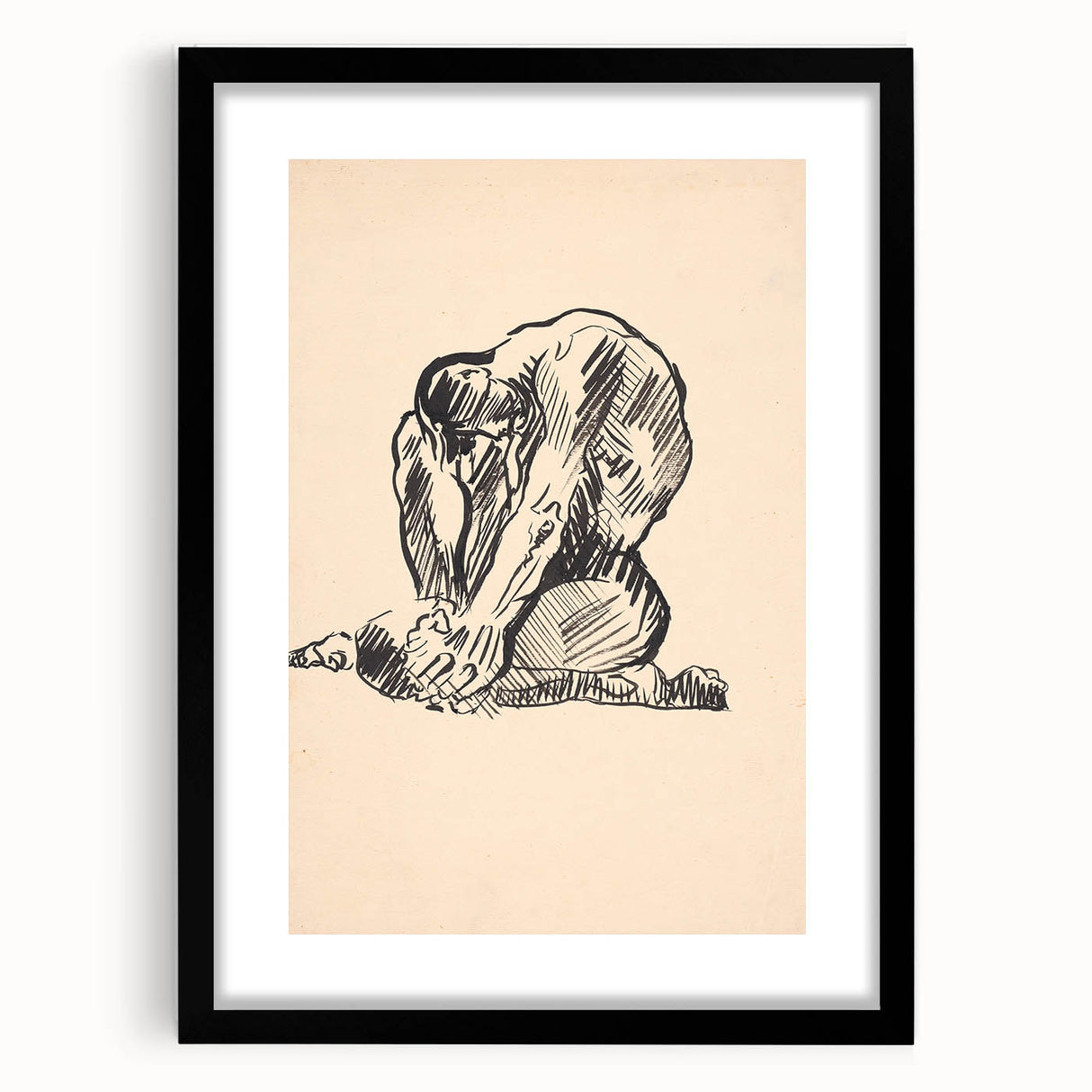 Expressionist Art Nude Study – Abstract Expressionism Wall Art Print