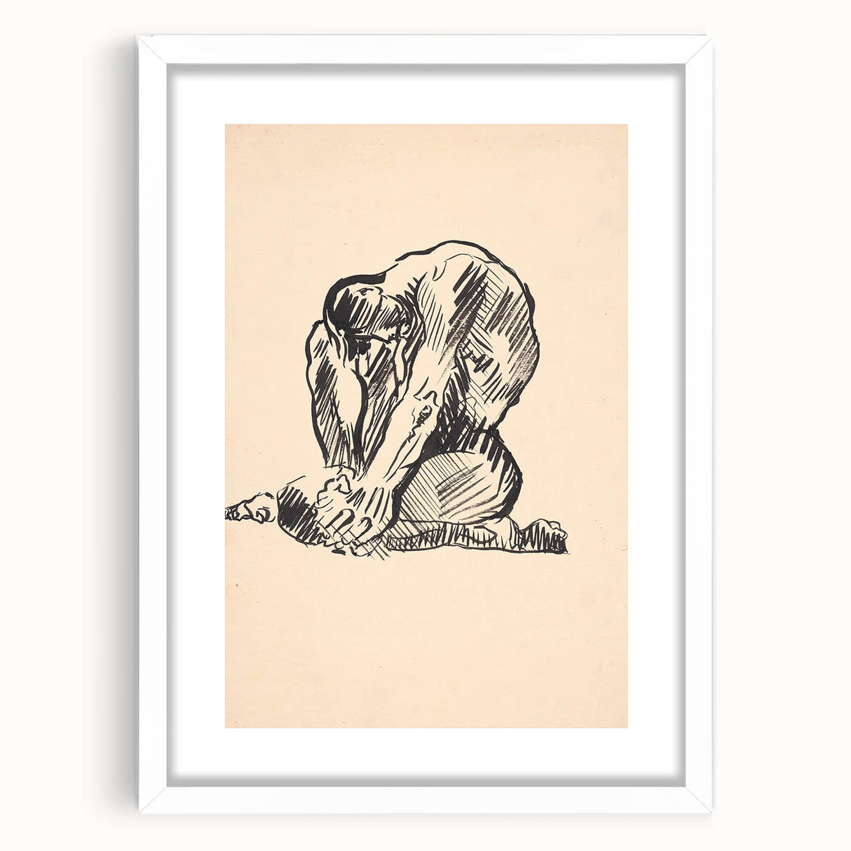 Expressionist Art Nude Study – Abstract Expressionism Wall Art Print