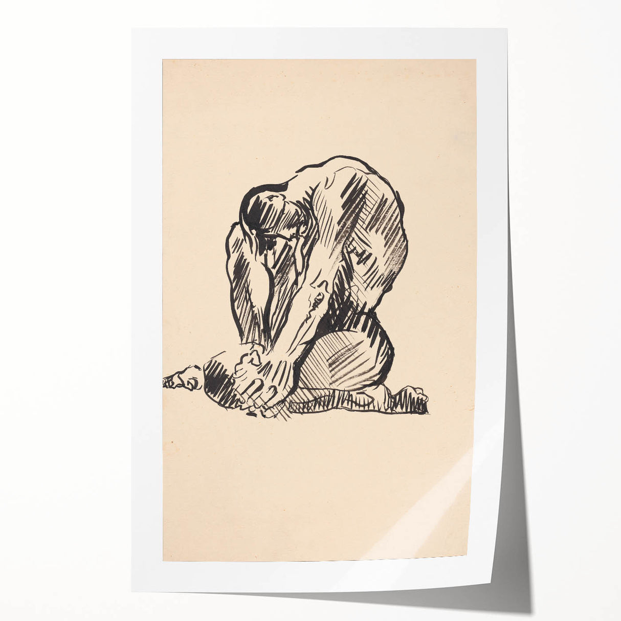 Expressionist Art Nude Study – Abstract Expressionism Wall Art Print