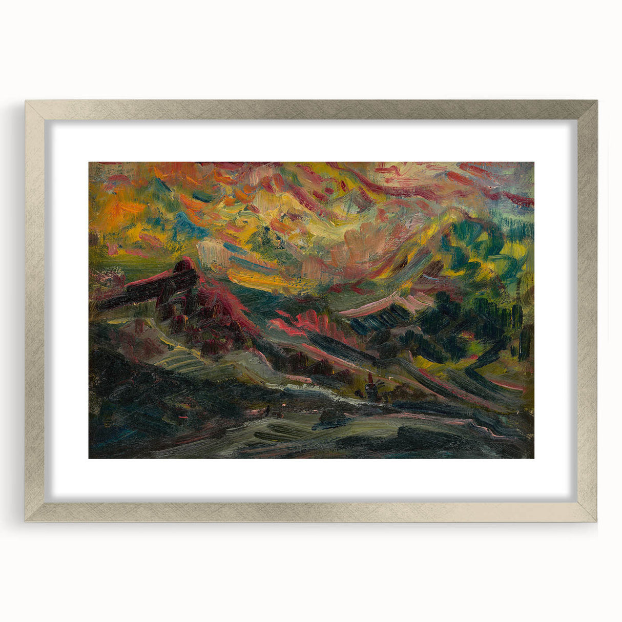 Expressionist Art Sunset in the Mountains - Modern Expressionism Wall Art
