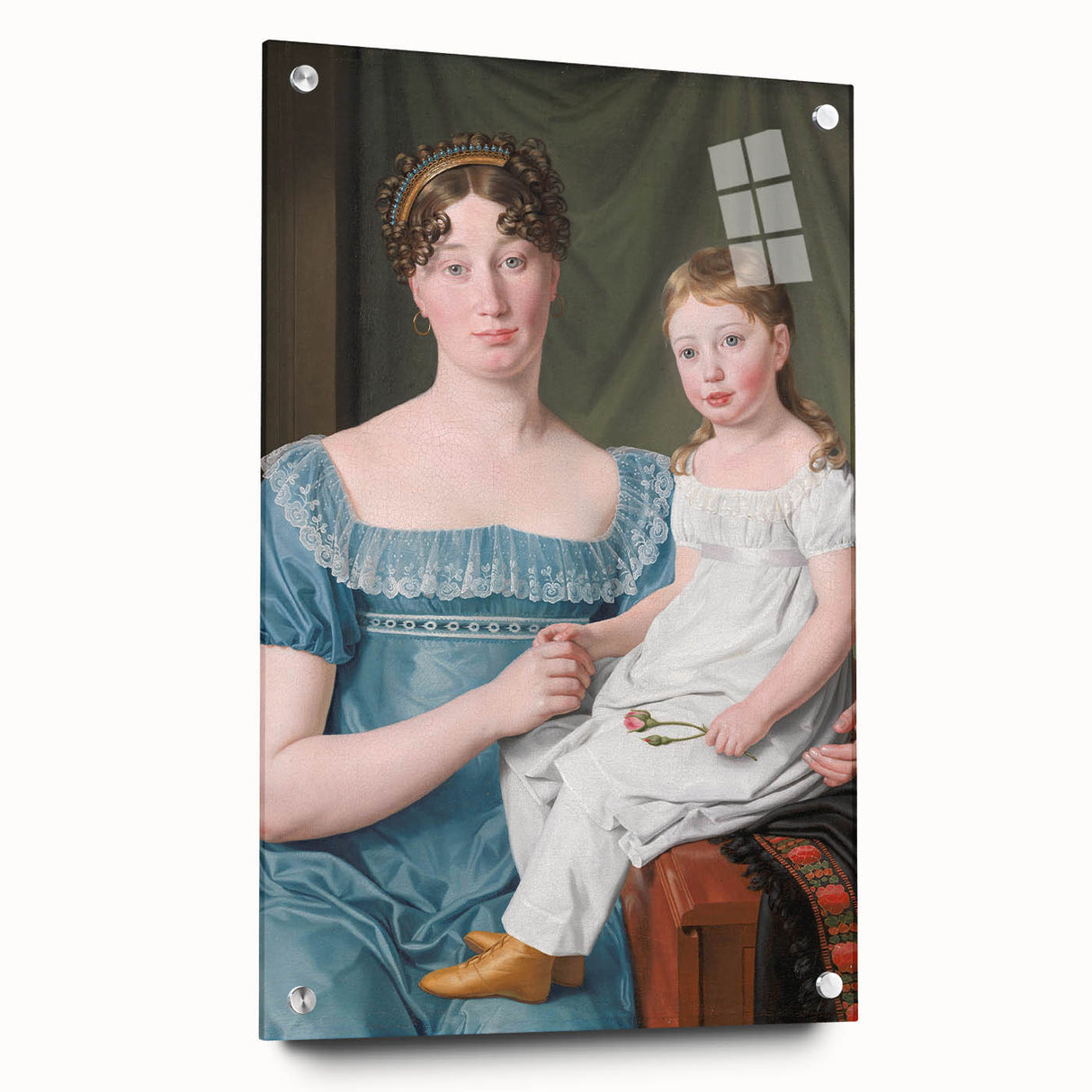 Historical Romanticism Canvas: Noblewoman and Daughter - Classic Art Print
