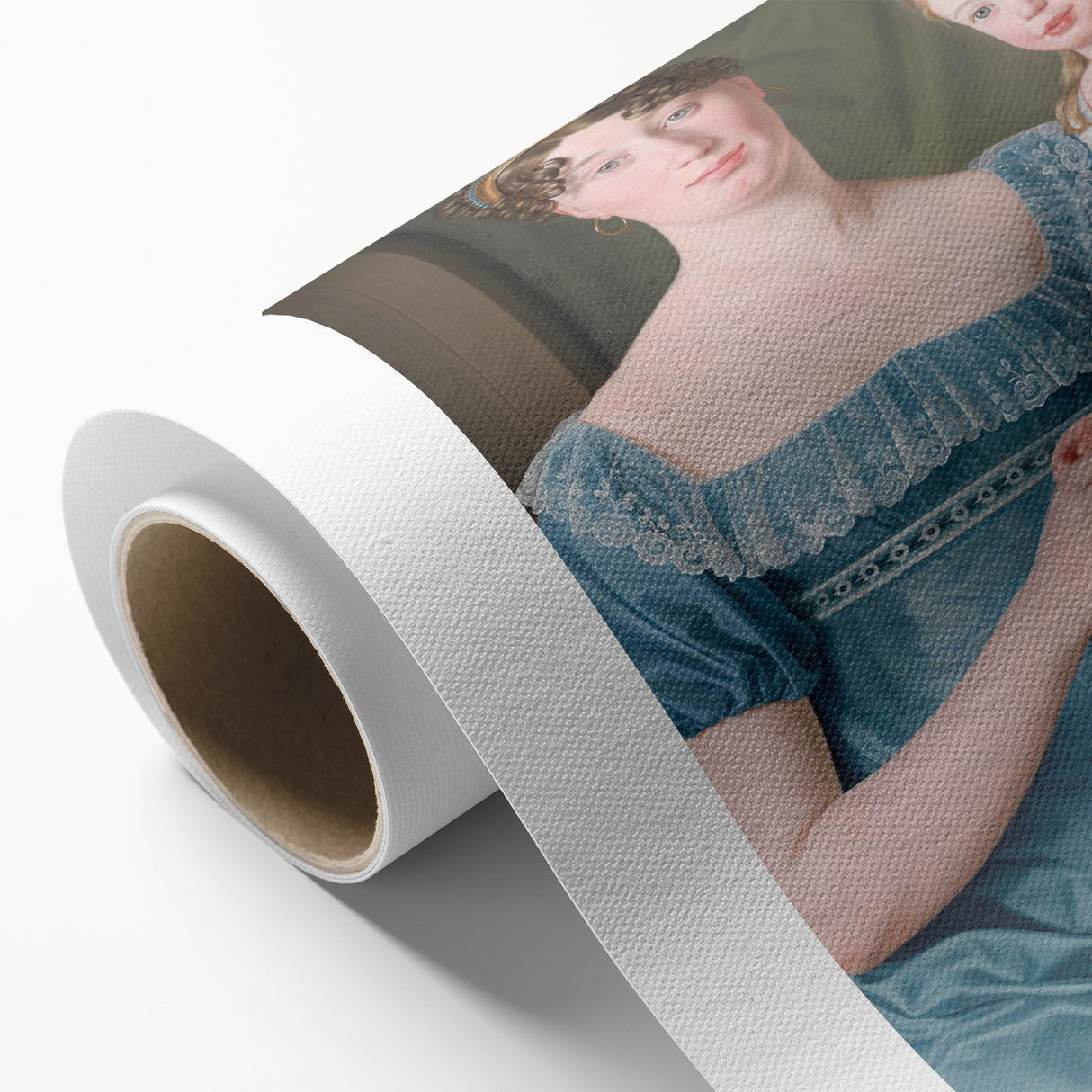 Historical Romanticism Canvas: Noblewoman and Daughter - Classic Art Print