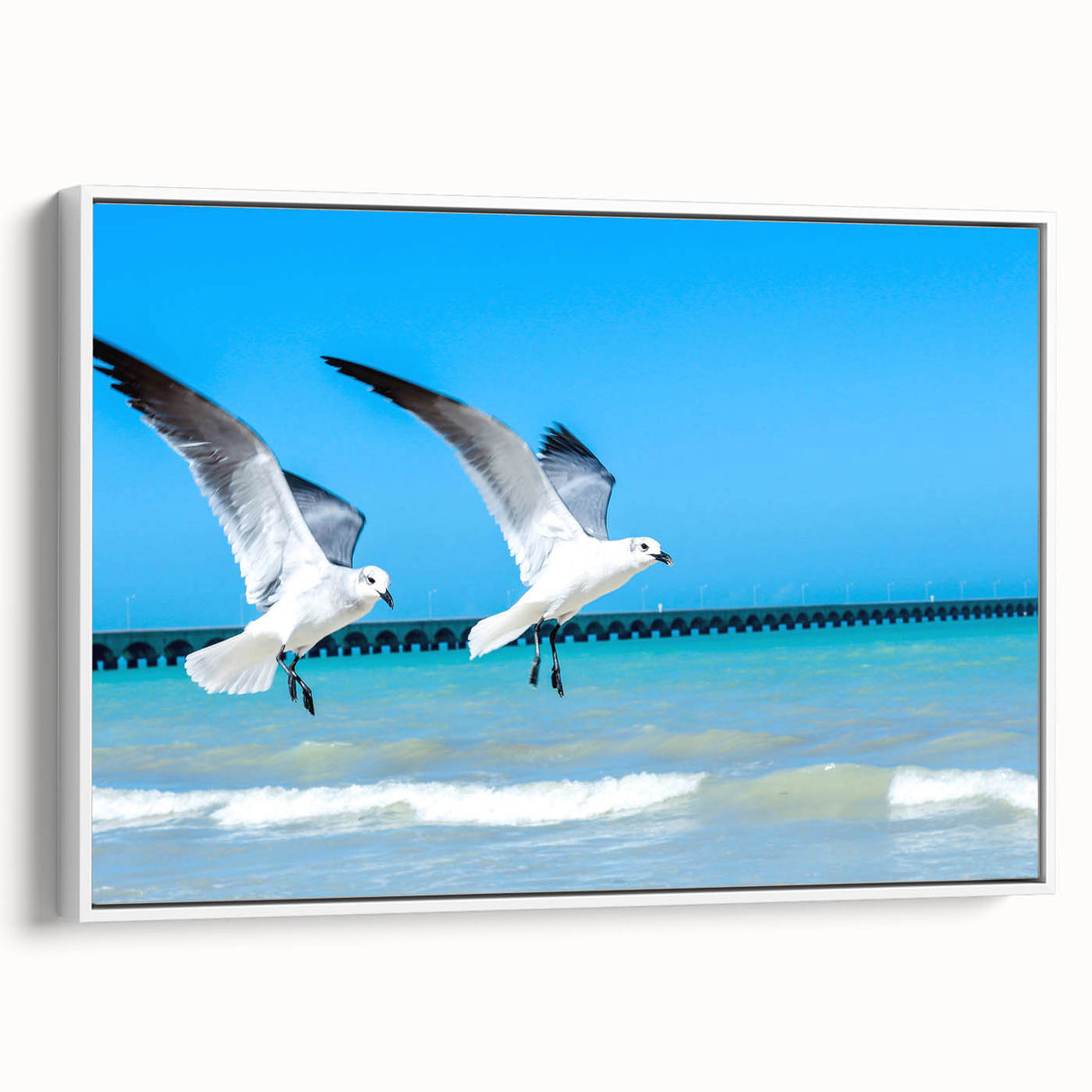 Vintage poster art of Yucatán scenery on framed canvas, featuring vibrant colors ideal for living room decor.