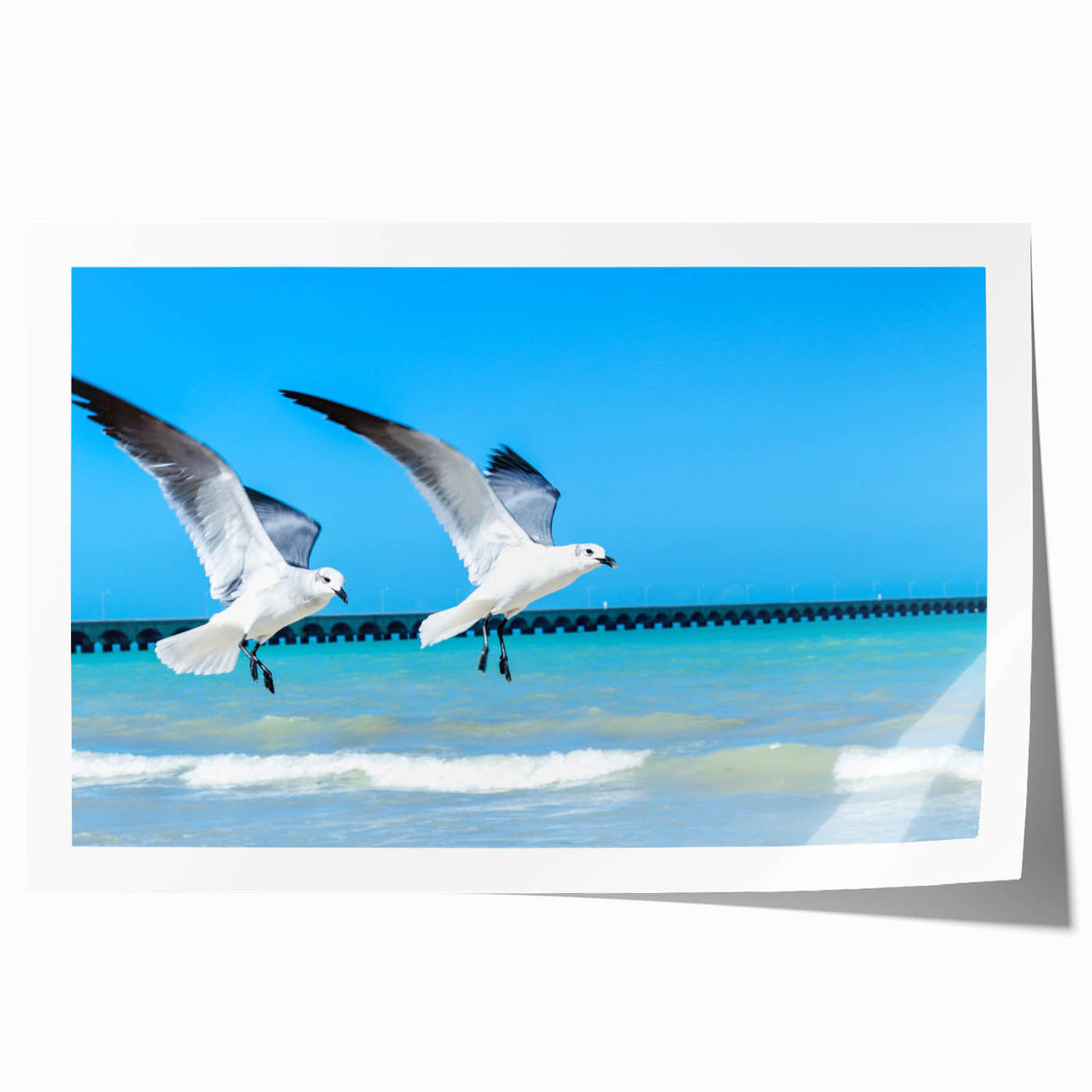 Extra large rolled print of Yucatan scenery with vibrant floral elements, suitable for dining room or bathroom wall art.