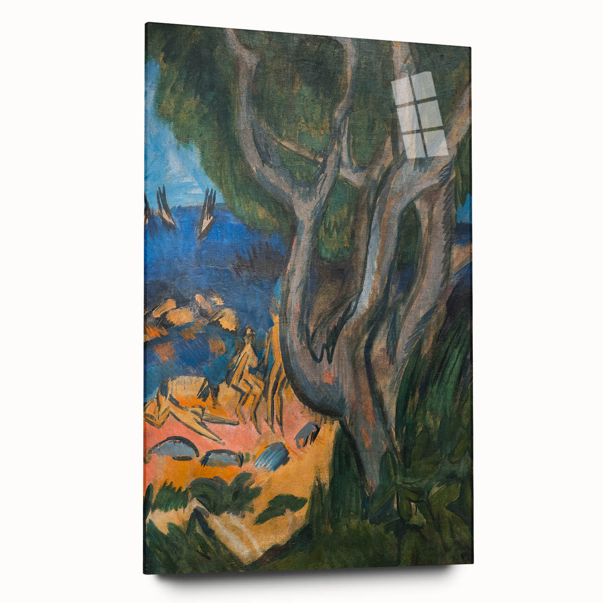 Expressionist Art: Swimmers on Fehmarn Beach | Vibrant Modern Expressionism