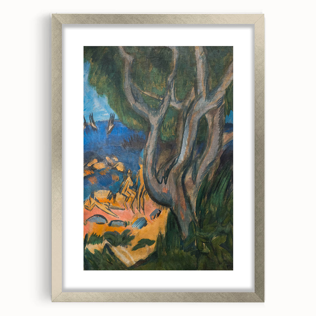 Expressionist Art: Swimmers on Fehmarn Beach | Vibrant Modern Expressionism